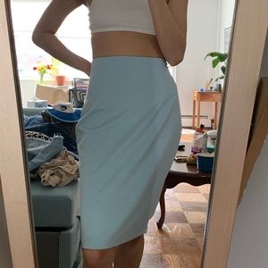 Baby blue pencil skirt